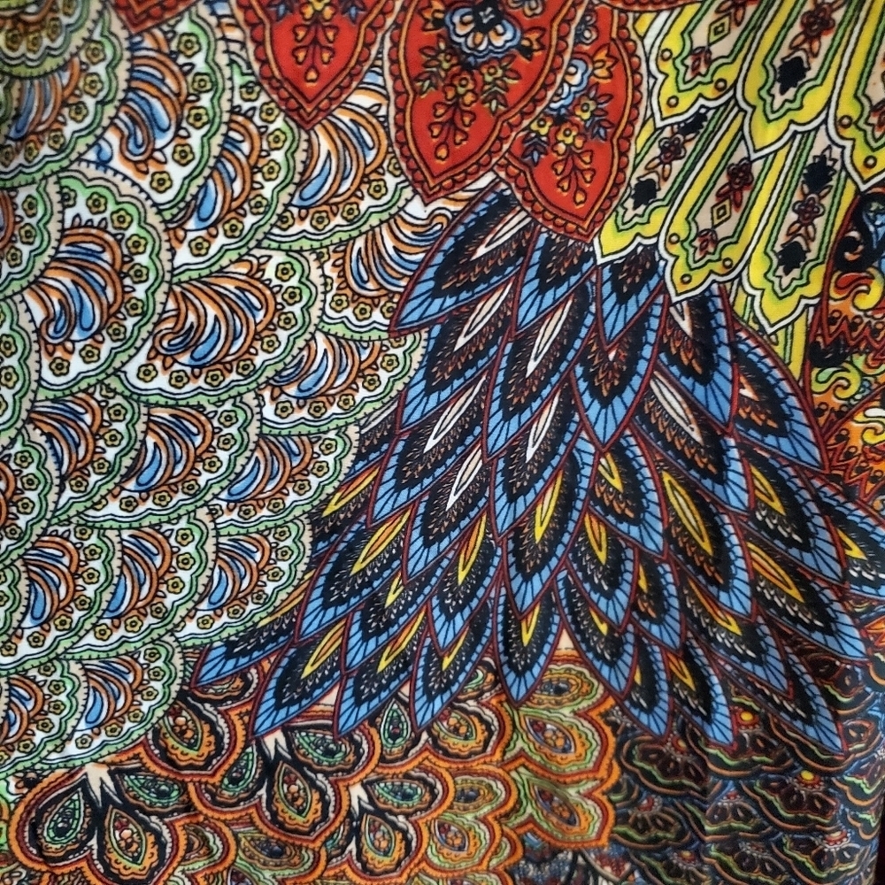 Erica Brooke Plus Size 36 Maxi Wrap Dress Tie Waist & Back V-Back Paisley Design - Picture 5 of 7
